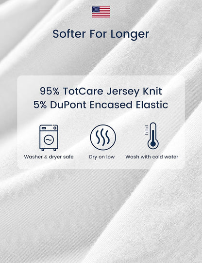 TotAha Crib Sheets - Premium Soft Jersey Knit Baby Sheets | Extra Deep Pocket 28x52x9, 2 Pack (Sea Animal)