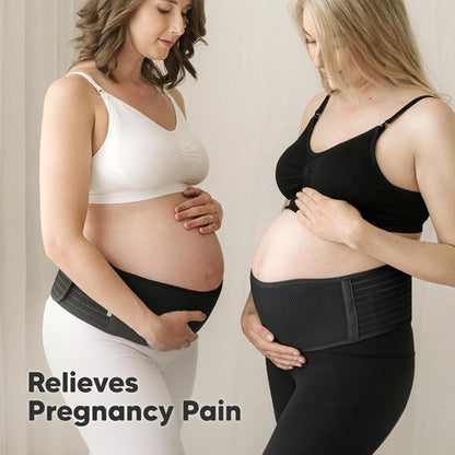 KeaBabies Pregnancy Belly Bands for Pregnant Women - 1-Pack, Soft & Breathable Maternity Belly Support Band, Easy Adjustable Maternity Belt for Back, Pelvic Support, Comfortable (Midnight Black, M/L)