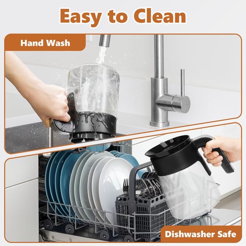 12 Cup Coffee Pot Replacement Compatible with Ninja Coffee Maker CFP101 CFP201 CFP301 CFN601 CFP307 CFN602 CM400 CM401 CF090, Glass Carafe for Ninja with Brew-Through Lid, BPA Free, Dishwasher Safe