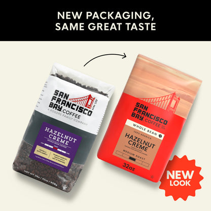San Francisco Bay Coffee - Flavored Medium Roast Whole Bean Coffee - Hazelnut Crème (2 lb bag)