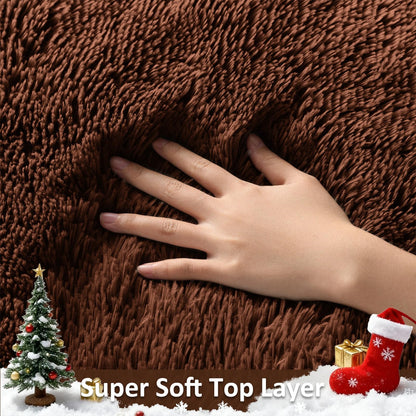 Ophanie Brown Rugs for Living Room Bedroom, 6x9 Fluffy Fuzzy Furry Carpet, Plush Soft Shaggy Bedside Indoor Floor Area Rug for Kids Girls Boys Baby Teen Dorm Nursery Home Decor Aesthetic