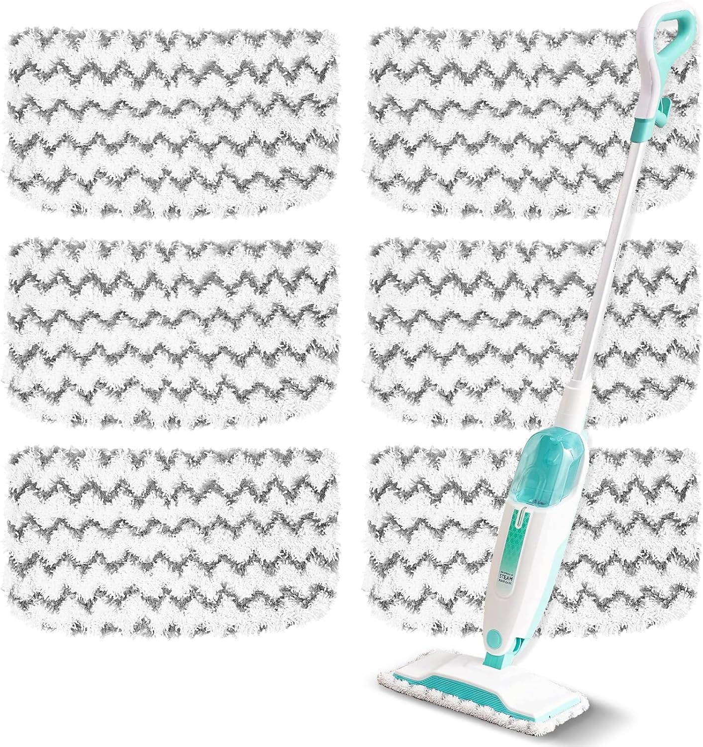 Shark | 6 Pack Steam Mop Replacement Pads - Washable & Reusable Microfiber for S1000 Series