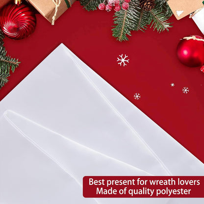 RunNico White Wreath Sash - 4.5" W x 56.3" L | 2 Pack Plain Embroidered Decor for All Occasions