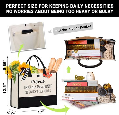 Afterprints Retirement Gift for Woman, Retired Tote Bag, Retirement Gifts for Women 2026, Funny Retirement Canva Bag, Retirement Gifts for Coworker, Nurse, Grandma, Friend, Teacher