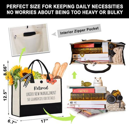 Afterprints Retirement Gift for Woman, Retired Tote Bag, Retirement Gifts for Women 2026, Funny Retirement Canva Bag, Retirement Gifts for Coworker, Nurse, Grandma, Friend, Teacher