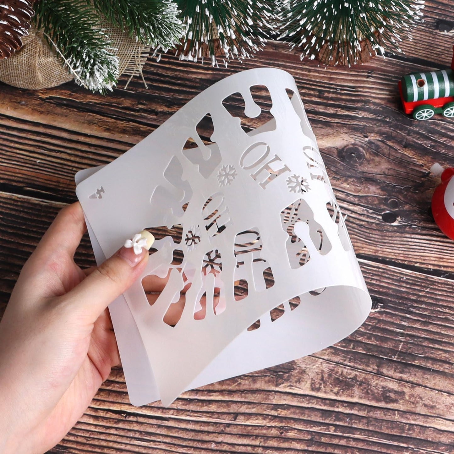 Santa Footprint Stencil by Christmas | Create Magical Holiday Decor with Fake Snow | Perfect for Crafting