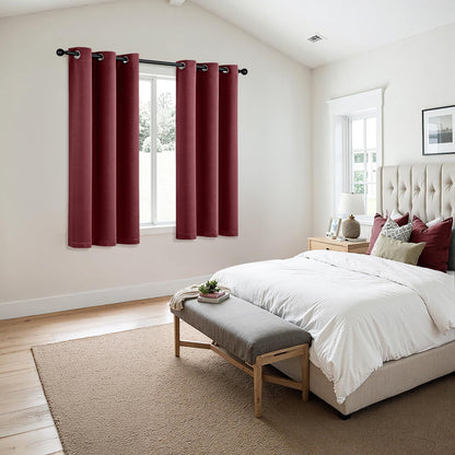 MIULEE Burgundy Red Blackout Curtains - Thermal Insulated Room Darkening Drapes | 40 x 54 Inches, 2 Panels