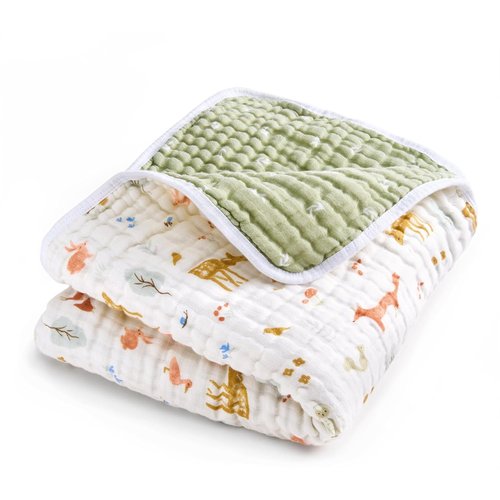 Aden + Anais Essentials Dream Blanket - Lightweight Muslin Baby Blanket for Newborns & Toddlers | Sage Woodland