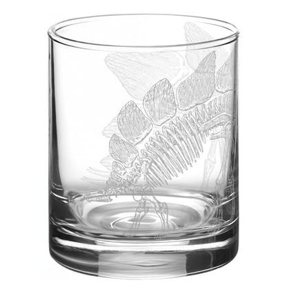 STEGOSAURUS SKELETON Engraved Whiskey Rocks 11.5oz Glass | Dinosaur Dino Paleontology Science Nature | Great Unique Gift Idea!