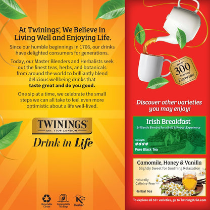 Twinings English Breakfast Black Tea - Flavorful & Robust Caffeinated Tea Bags | 150 Individually Wrapped Bags (Pack of 6)