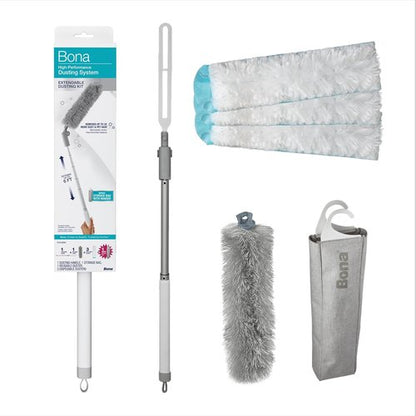 Bona High Performance Dusting System - Extendable Handle with 3 Disposable & 1 Reusable Duster