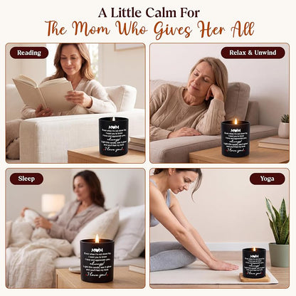 Vanilla Lavender Candle 10 oz - Christmas Gift for Mom | Black Jar, Mom In My Heart
