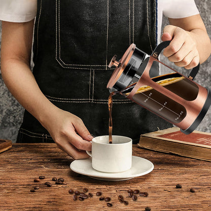Skiennix French Press Coffee Maker - 34oz Borosilicate Glass with 4 Filters | Ideal for Cold Brew & Tea Gifts
