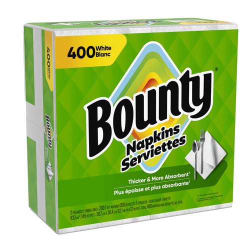 Bounty Paper Napkins, White, 400 Count