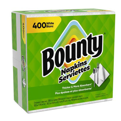 Bounty Paper Napkins, White, 400 Count