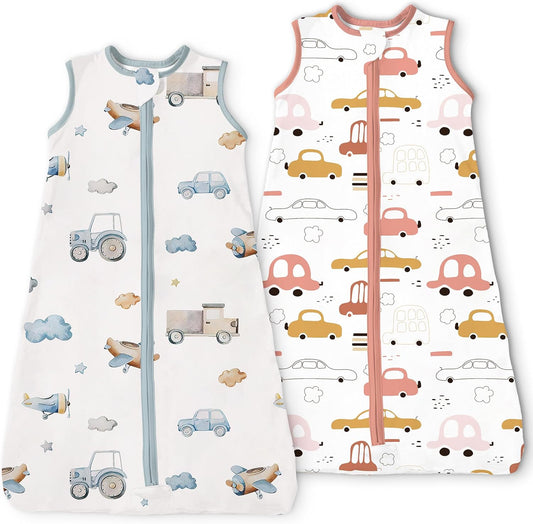 Skiennix Toddler Sleep Sacks - 0.5 TOG Light Summer Wearable Blankets | Extra Long XL, 2 Pack