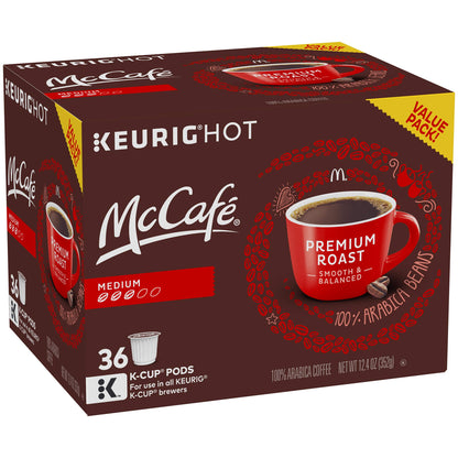 McCafé Premium Roast, Keurig Single Serve K-Cup Pods, Medium Roast Coffee Pods, 36 Count