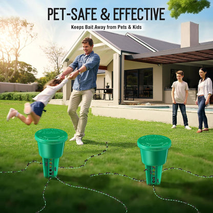 Qualirey Ant Traps - Reusable Liquid Bait Stations for Outdoor Use | Pet Safe, Multi-Surface Control