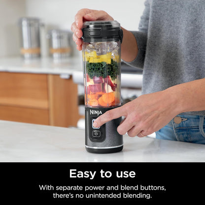 Ninja Blast Portable Blender - Cordless 18oz Personal Blender for Smoothies & Shakes | BPA-Free, Leakproof, USB-C Rechargeable, Black Glitter