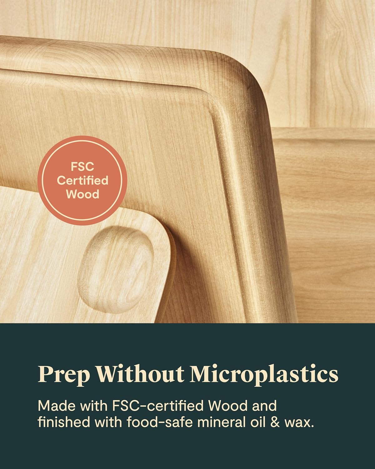 Caraway Cutting Board - Small Double-Sided Wood Board (10 x 7”) - FSC-Certified Birch, Food-Safe Finish
