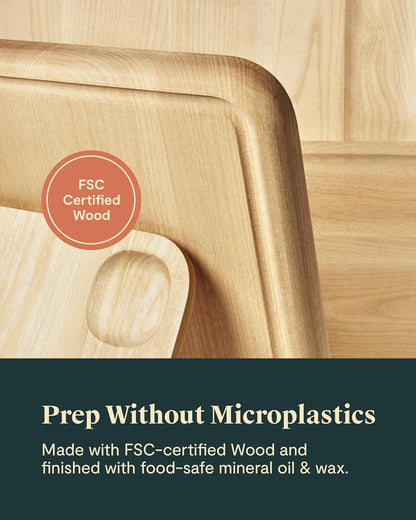 Caraway Cutting Board - Small Double-Sided Wood Board (10 x 7”) - FSC-Certified Birch, Food-Safe Finish