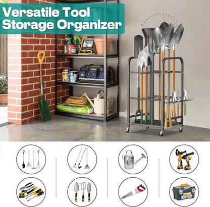 EVERHANGER Garden Tool Organizer - Durable Storage Solution for Indoor/Outdoor Use | Yard Tool Stand