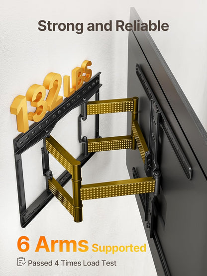 monTEK Ultra Slim TV Wall Mount - Full Motion Bracket for 43-90 Inch TVs | 1.1" Thin Design | Dual Swivel Arms | Max VESA 600x400mm | Supports 132lbs