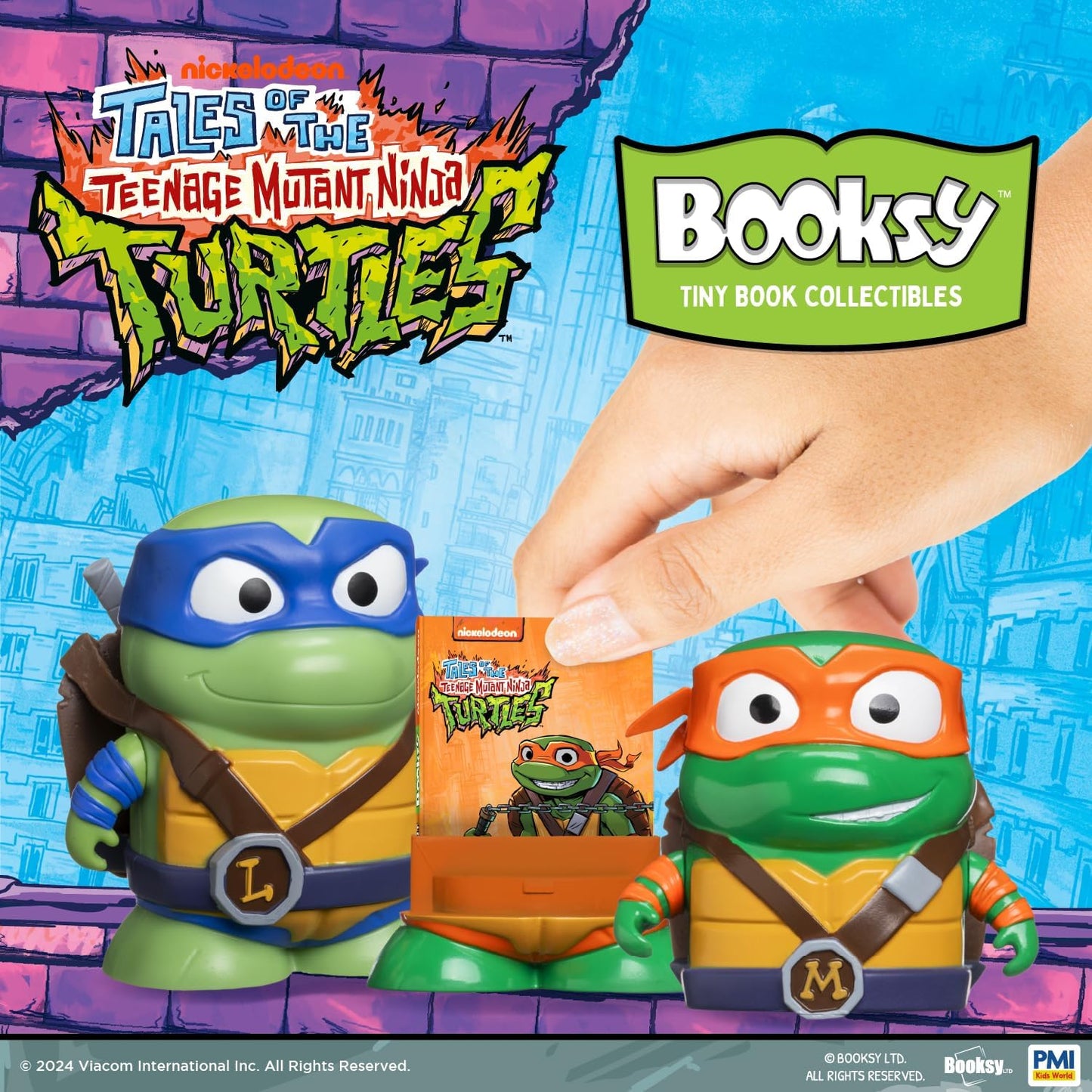 P.M.I. TMNT Edition | Teenage Mutant Ninja Turtles 4-Pack Collectible Figures with Storybooks | Educational Toy Set for Kids