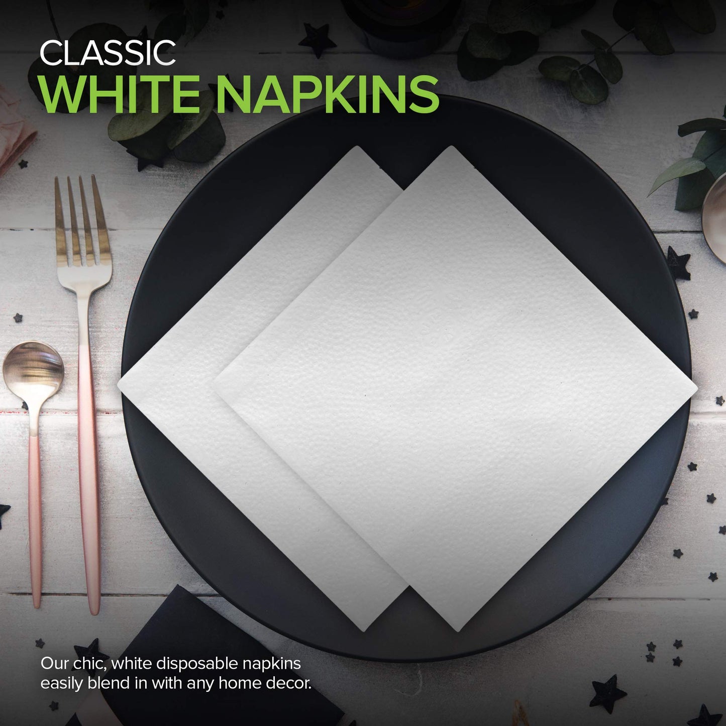 Stock Your Home 12 Inch Disposable Napkins - Made in The USA 1 Ply White Dinner Napkins - Paper Napkins for Dinner, Parties, Crafts, Daily Use - 1000 Pack