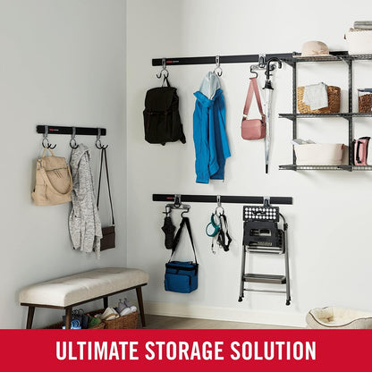 Rubbermaid FastTrack Utility Hooks - Heavy-Duty 5-Piece Tool Organizer Kit for Garage & Shed