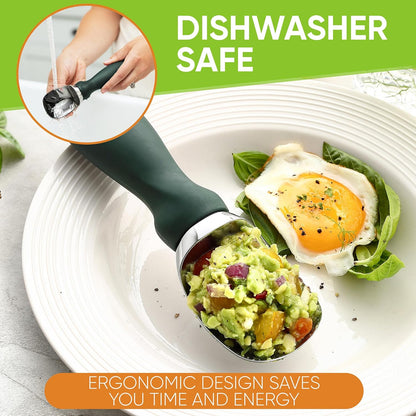 Spring Chef Ice Cream Scoop - Heavy Duty Soft Grip Handle for Gelato, Sorbet & More - Pine Green