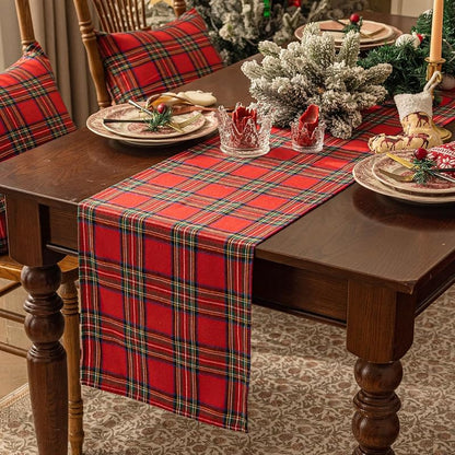 Softalker Christmas Checkered Tartan Table Runner Red 13 x 90 Inch - Variation: Red Plaid+13 x 90"