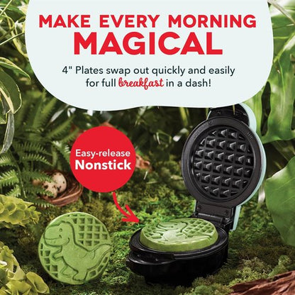 Dash MultiMaker® Mini System - Compact Waffle Maker with Removable Griddle Plates - Aqua, 6 Plates