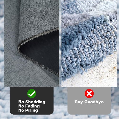 Yancorp 16"x26" Ultra Thin Bathroom Rugs,Low Profile Bath Rug,Rubber mat,Fit Under Door,Non Slip,Machine Washable Shower Rug,Dark Grey