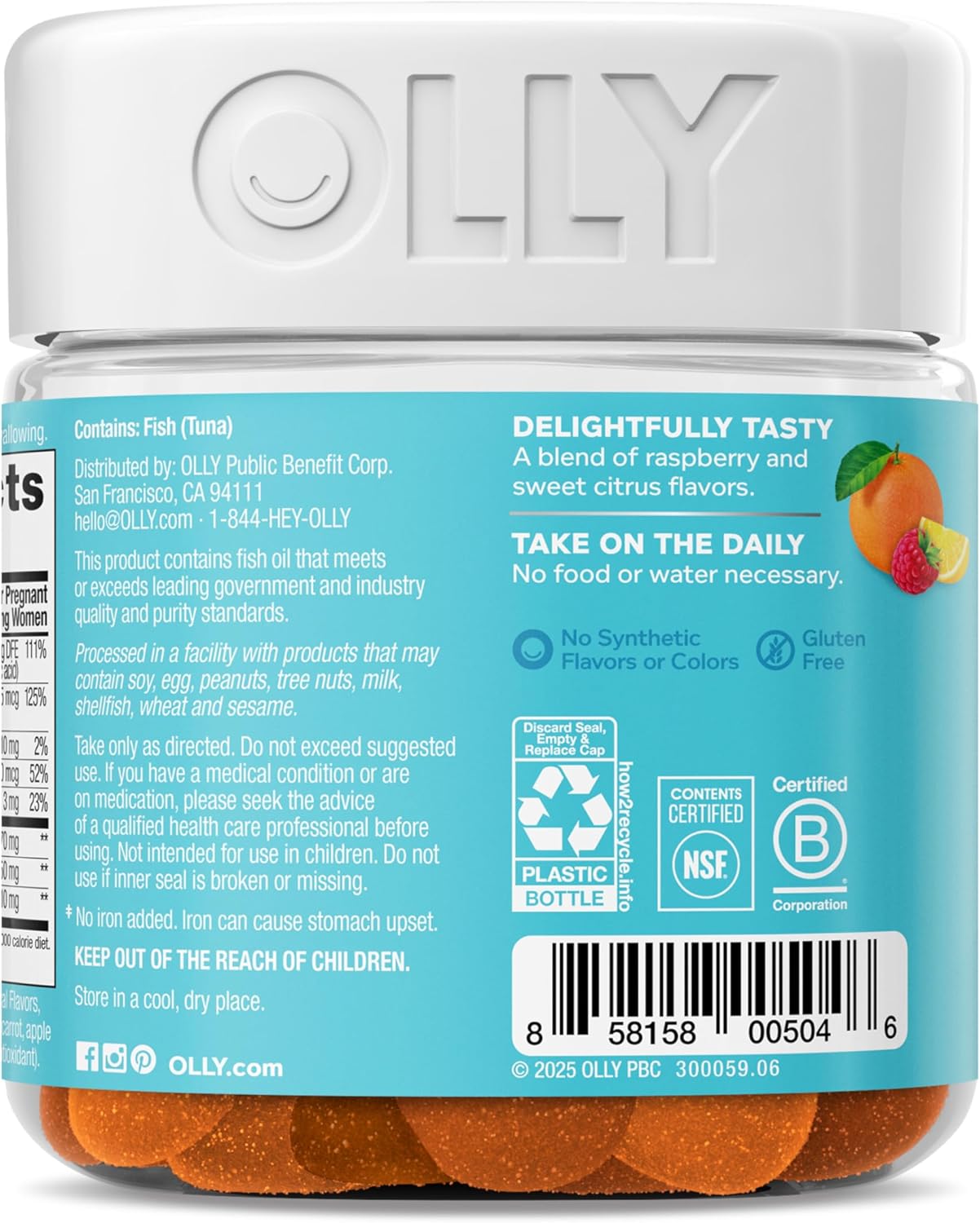 OLLY Prenatal Multivitamin Gummies - Daily Multi Blend for Mommy & Baby, Folic Acid & Omega 3 DHA, 60 Count