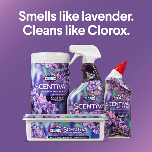 Clorox Scentiva Bathroom Toilet Cleaning Gel, Lavender and Jasmine, 24 Fluid Ounces (Pack of 2)