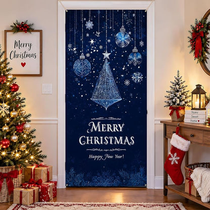 Christmas Door Cover Banner - Indoor Outdoor Front Door Decor, AOHMPT Variation AAI-JC0011