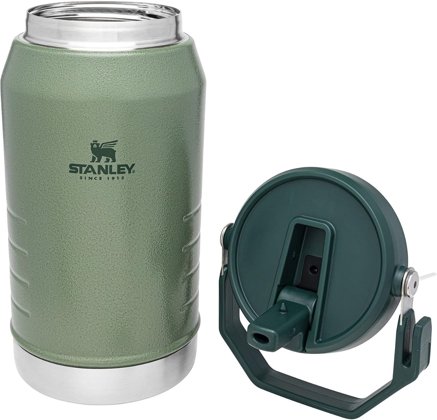 Stanley IceFlow Stainless Steel Water Jug - Vacuum Insulated 64 OZ Tumbler with Straw | Hammertone Green