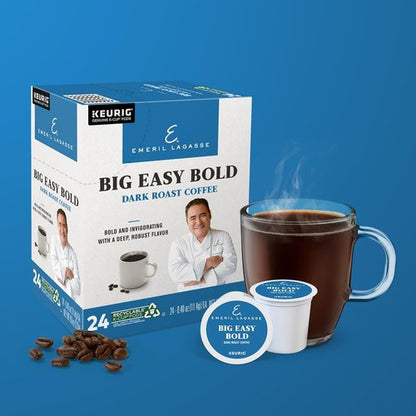 Emeril Big Easy Bold K-Cup Pods - Dark Roast Coffee, 96 Count for Rich Flavor and Convenience