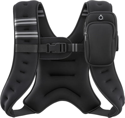ZELUS Weighted Vest - Adjustable 6lb to 30lb for Enhanced Workout & Strength Training | Reflective Stripe