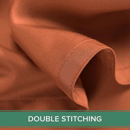 Pure Bamboo Split King Sheets - 100% Organic Viscose Bed Sheet Set, Soft & Cooling, 2 Fitted Sheets (Terracotta)