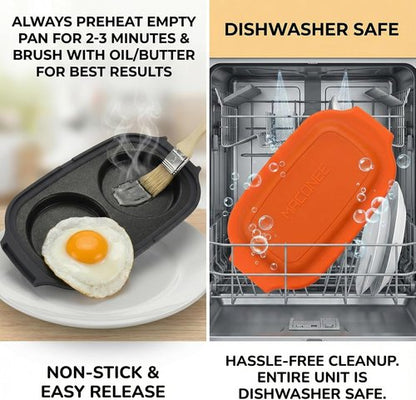 MACONEE Microwave Egg Fryer - Breakfast Sandwich Cooker & Poacher for 2 Eggs | Dishwasher-Safe & BPA-Free