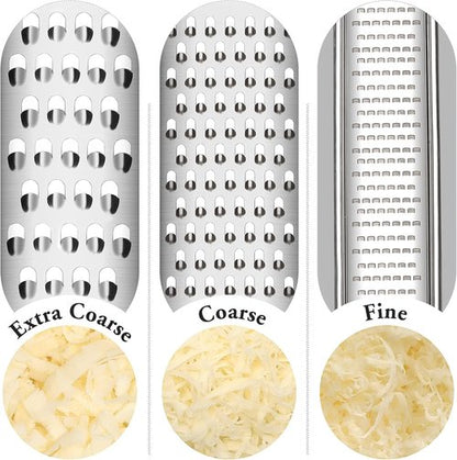 Cambom Lemon Zester Grater Set - Heavy Duty Kitchen Tool for Cheese, Ginger, Garlic & More | Stainless Steel, Black