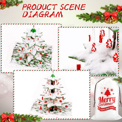 Shappy Christmas Fake Snow Decor - Fluffy Artificial Snow Blanket for Indoor Holiday Decoration | White Bag
