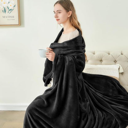 BEDELITE Fleece Blanket - Luxuriously Soft Black Throw for Couch & Bed | 50x60 Inches, Cozy & Lightweight