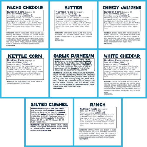 Kernel Season's Popcorn Seasoning Variety Pack - 8 Mini Jars, 0.9 Ounce Each | Flavorful Toppings