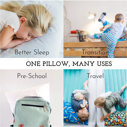 Toddler Pillow 13x18 for Sleeping – Kids Pillow for Toddler Bed, Travel, Daycare & Preschool – Soft Hypoallergenic Cotton Toddler Bed Pillow for Ages 2–5, Small Pillow for Kids Nap Time (1-Pack)