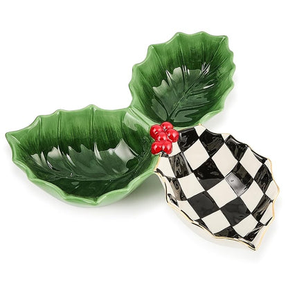 Holly Leaf Ceramic Candy Dish by Mackenzie-Childs