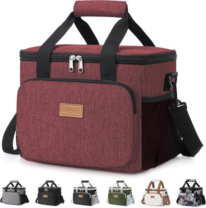 Lifewit Insulated Lunch Bag - Soft Cooler Tote for Men & Women | Burgundy 12-Can Capacity (9L)