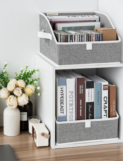 StorageWorks Trapezoid Closet Storage Bins - Foldable Fabric Organizing Baskets, Small, Gray | 3-Pack